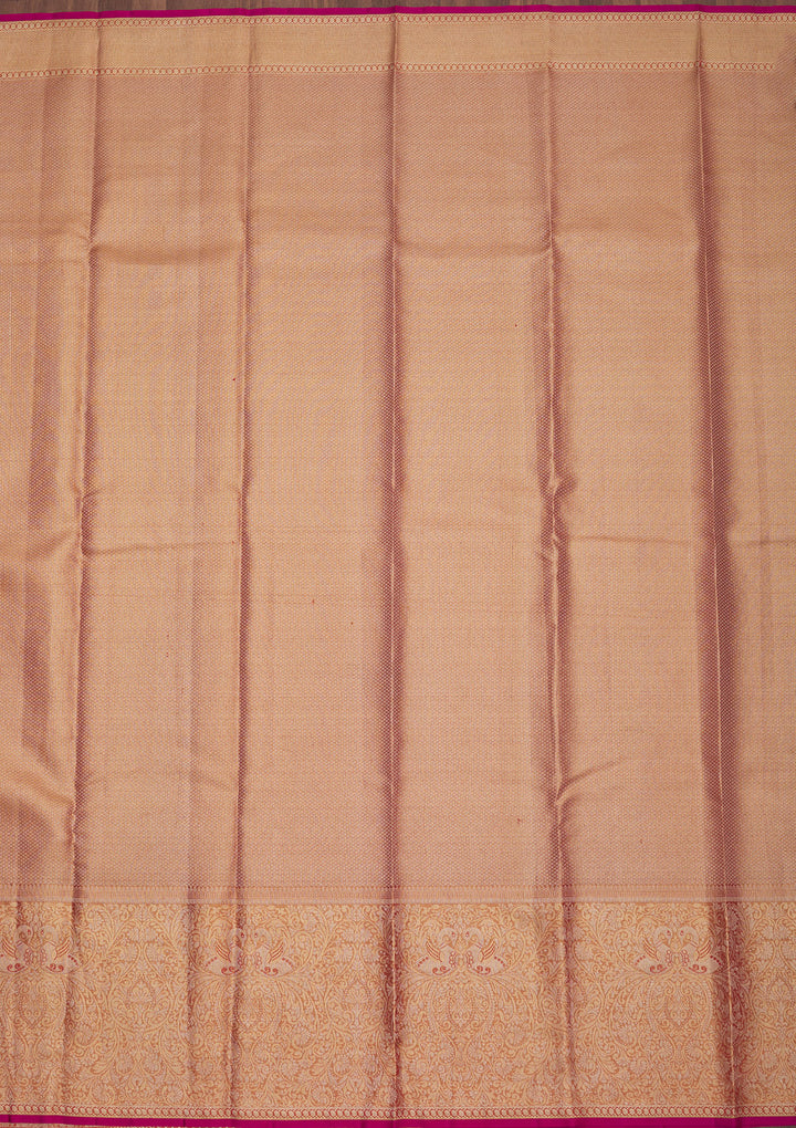 Rani Pink Zariwork Pure Silk Saree