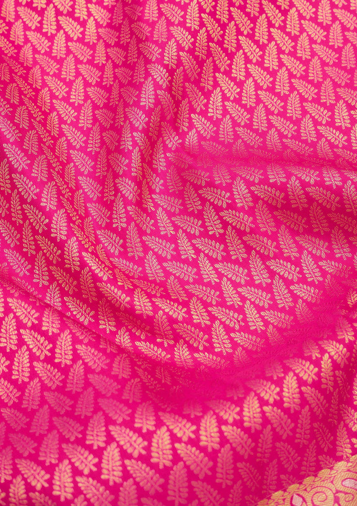Rani Pink Zariwork Pure Silk Saree
