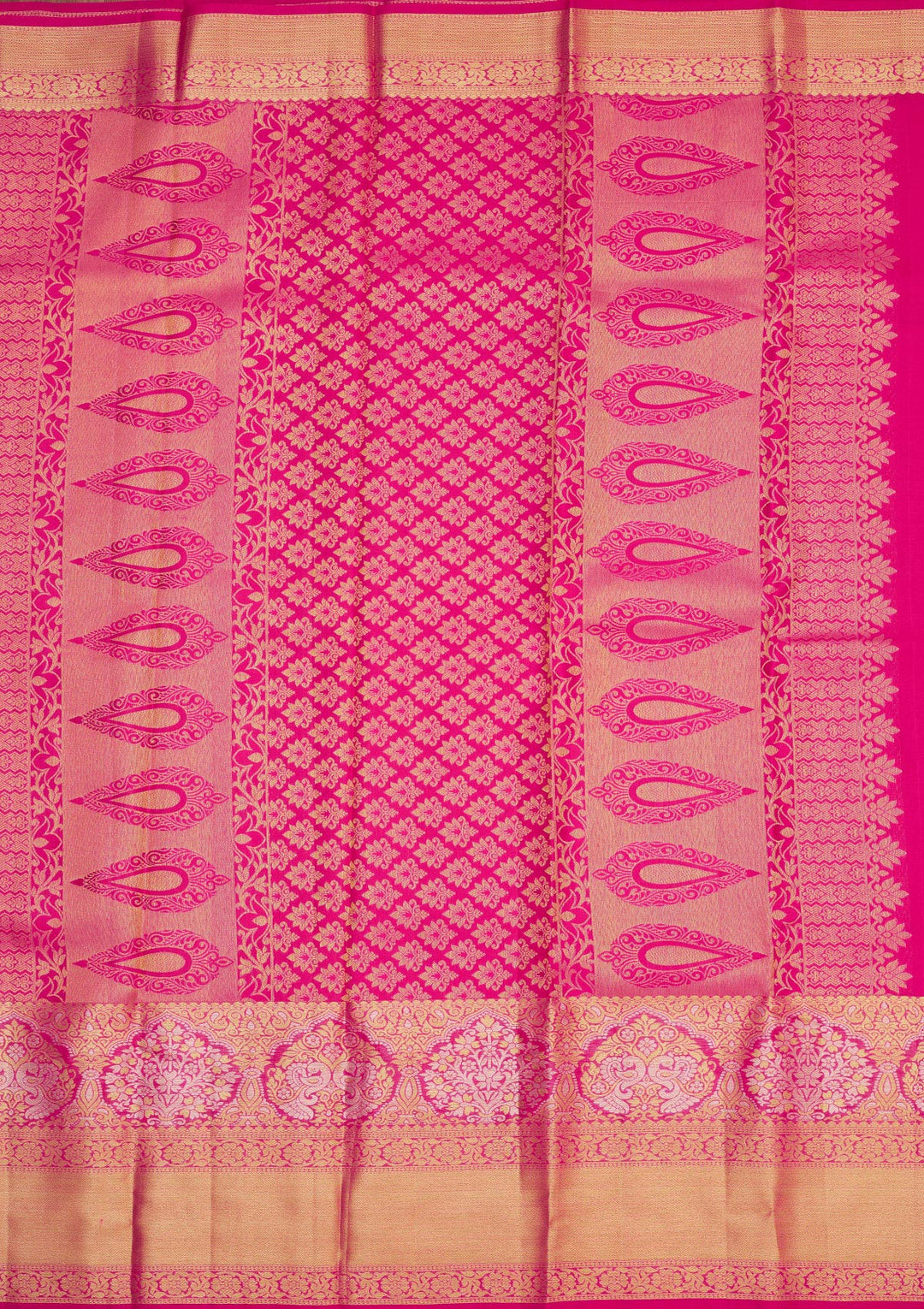 Rani Pink Zariwork Pure Silk Saree
