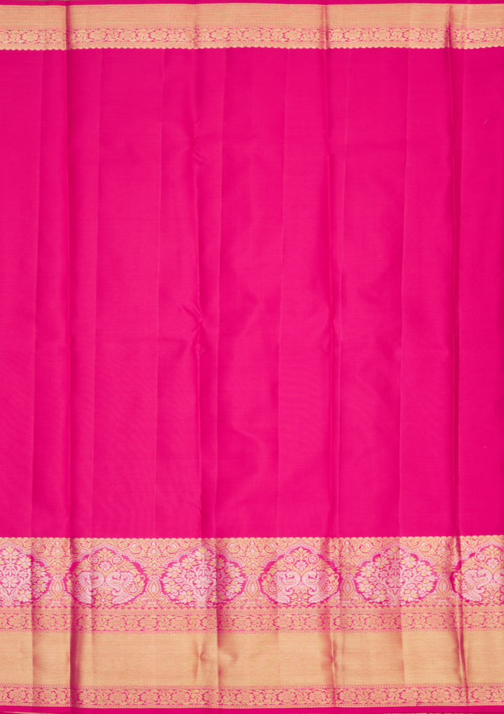 Rani Pink Zariwork Pure Silk Saree