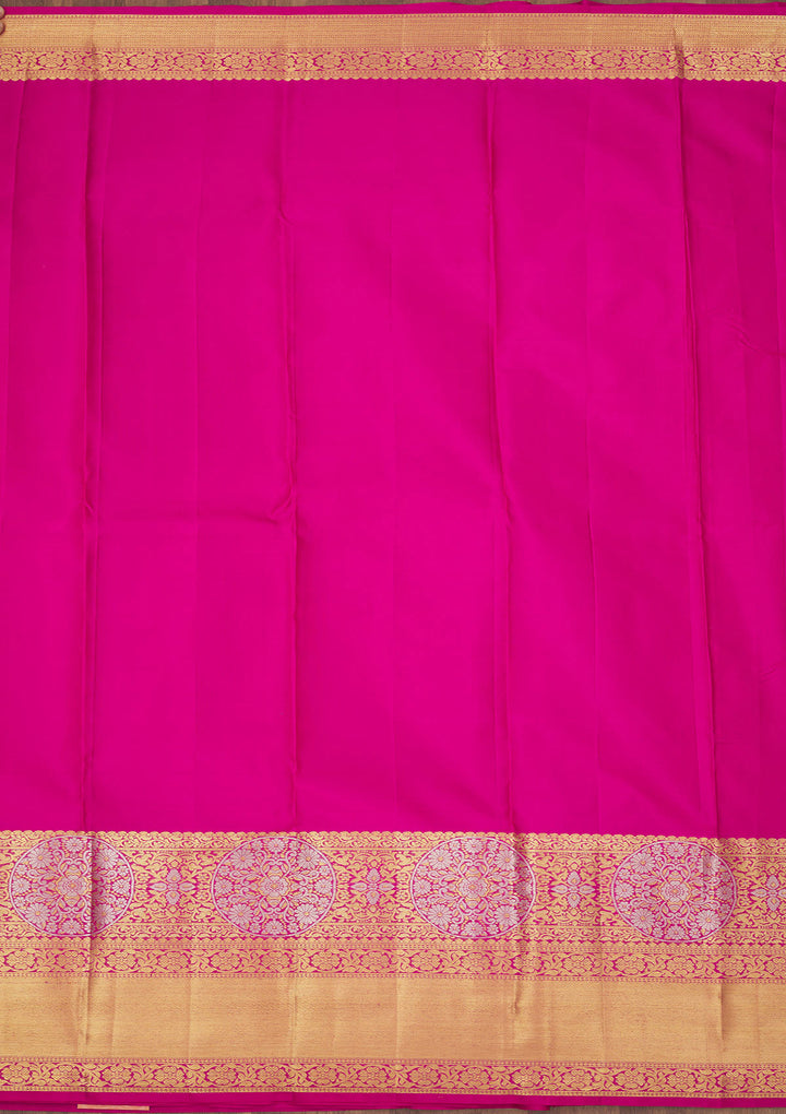 Rani Pink Zariwork Pure Silk Saree
