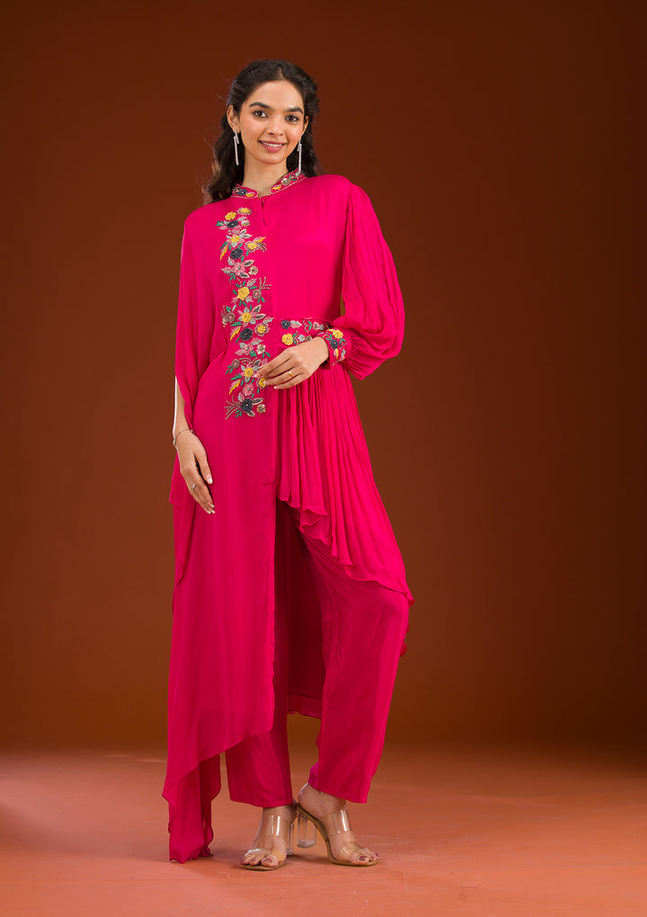 Rani Pink Cutdana Georgette Readymade Salwar Suit