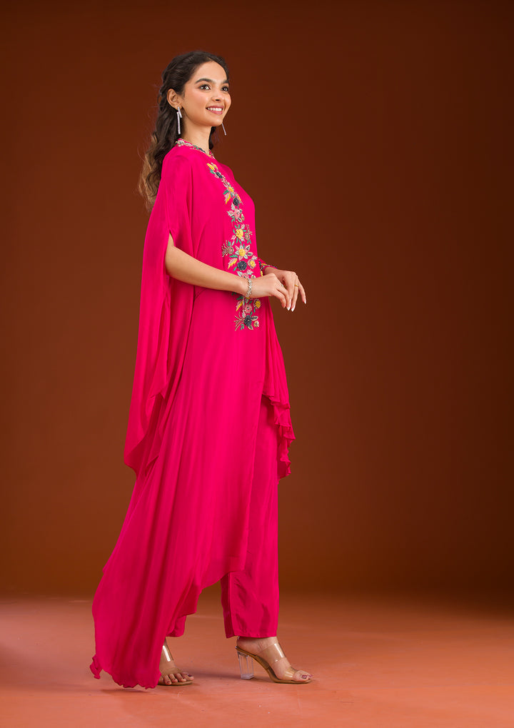 Rani Pink Cutdana Georgette Readymade Salwar Suit