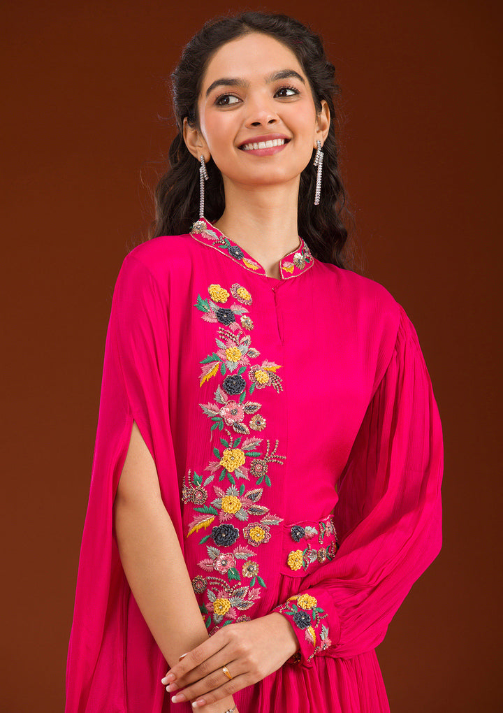 Rani Pink Cutdana Georgette Readymade Salwar Suit