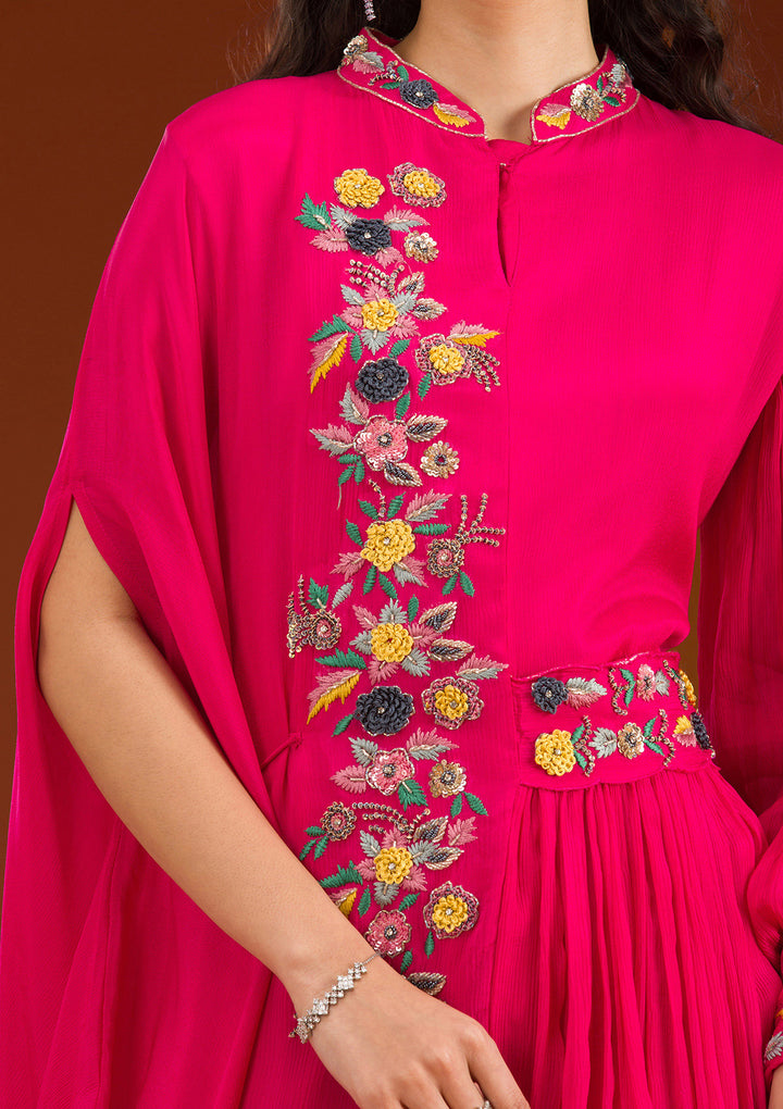 Rani Pink Cutdana Georgette Readymade Salwar Suit
