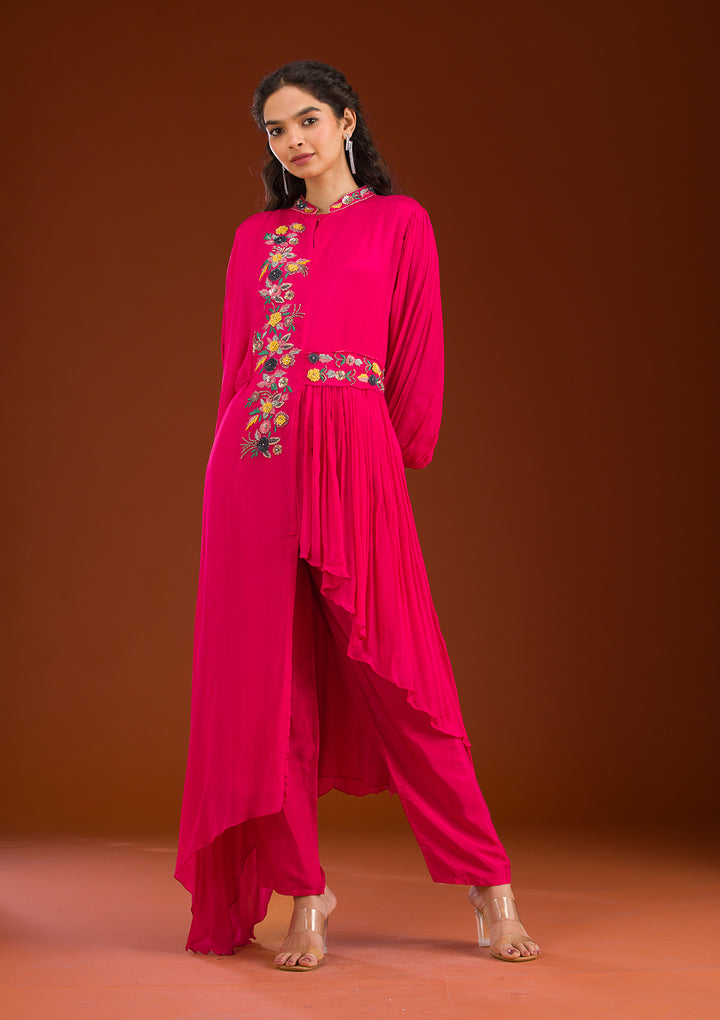 Rani Pink Cutdana Georgette Readymade Salwar Suit