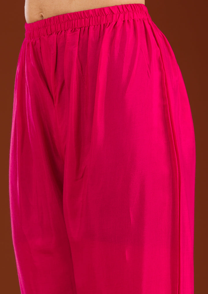 Rani Pink Cutdana Georgette Readymade Salwar Suit