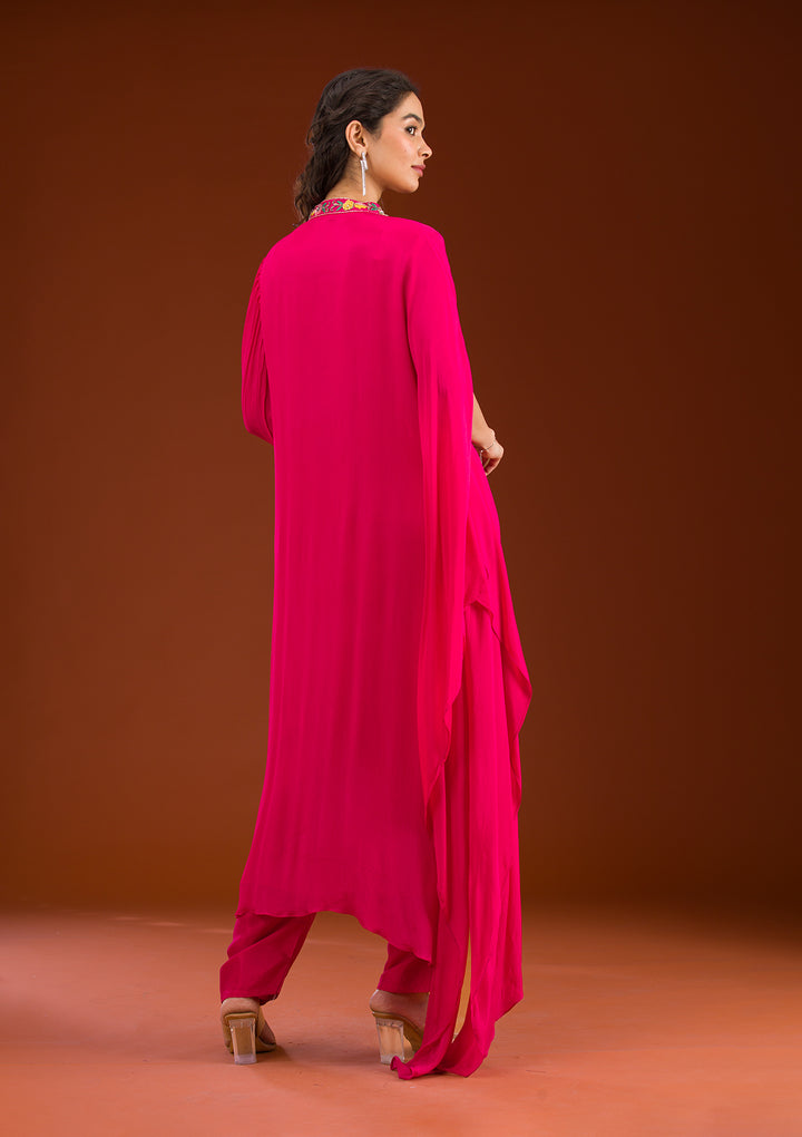 Rani Pink Cutdana Georgette Readymade Salwar Suit
