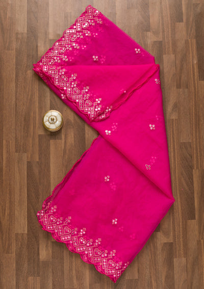 Rani Pink Gotapatti Tissue Dupatta-Koskii