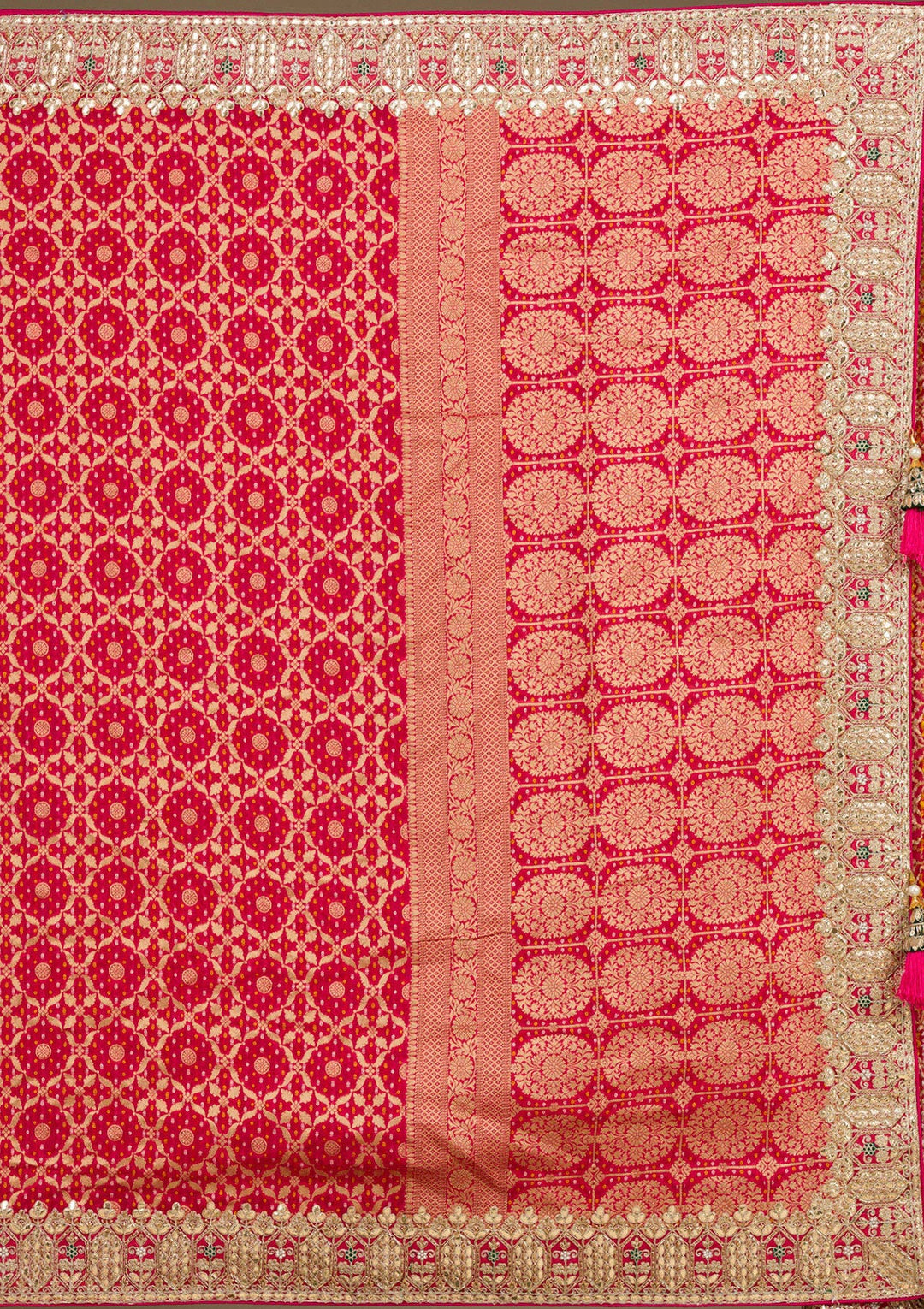 Rani Pink Zariwork Banarasi Saree