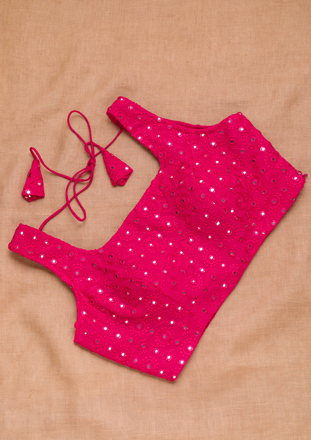 Rani Pink Mirrorwork Georgette Blouse