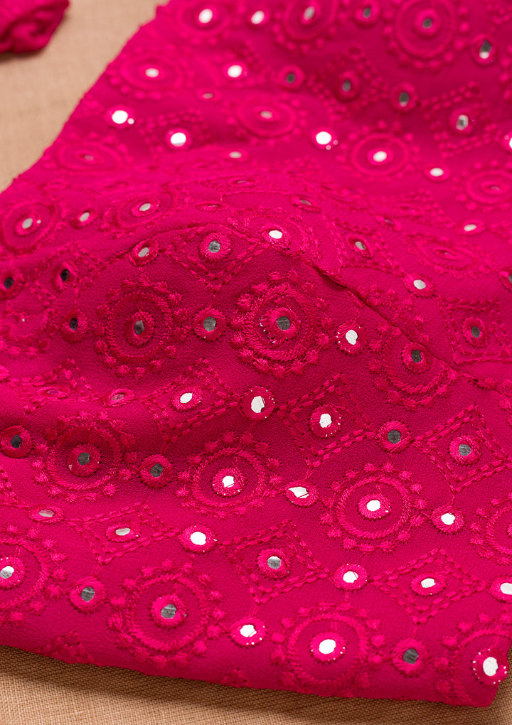 Rani Pink Mirrorwork Georgette Blouse