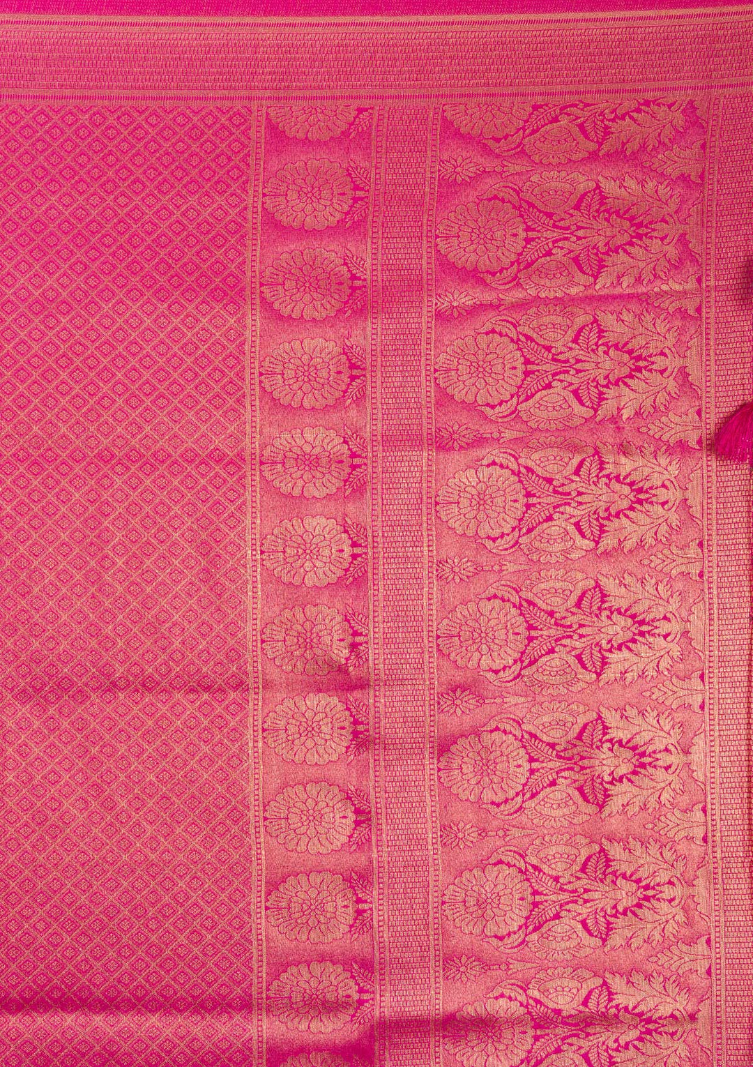 Rani Pink Plain Soft Silk Saree