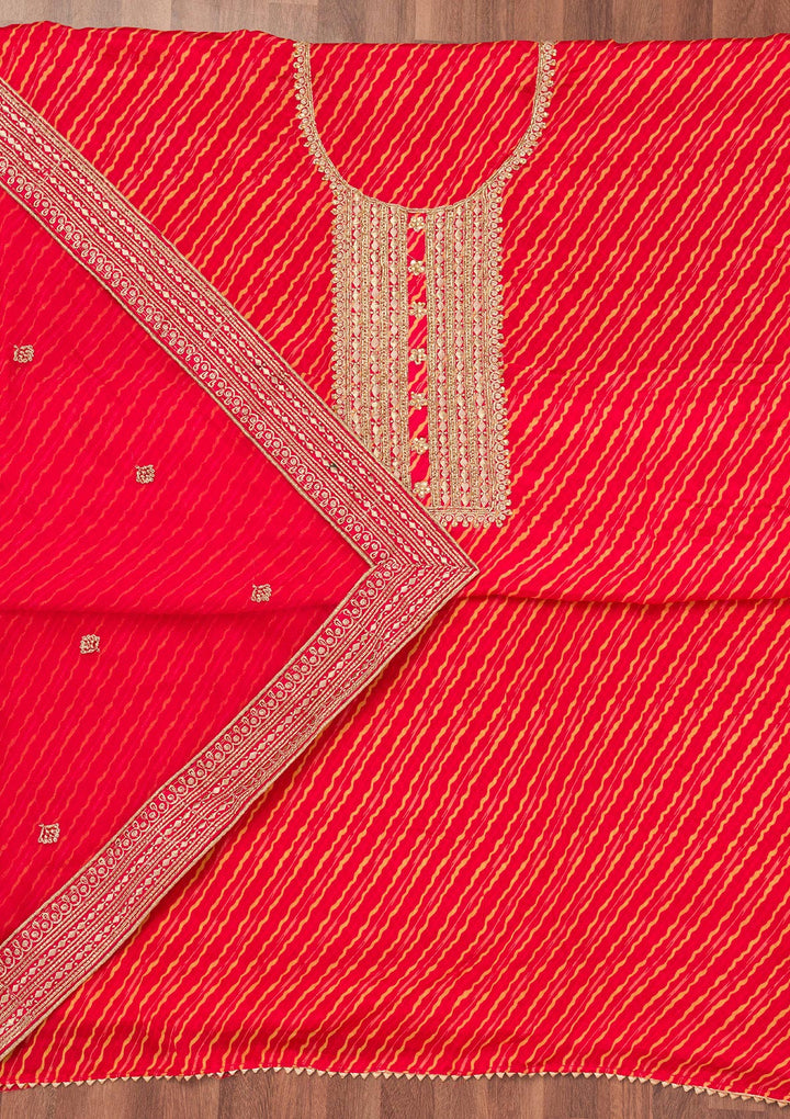 Rani Pink Printed Georgette Unstitched Salwar Suit