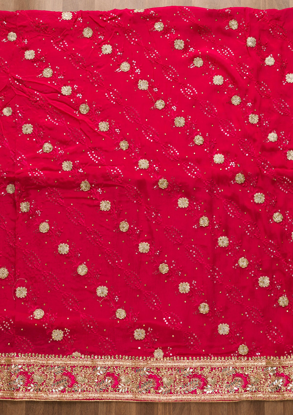 Rani Pink Sequins Georgette Unstitched Salwar Suit