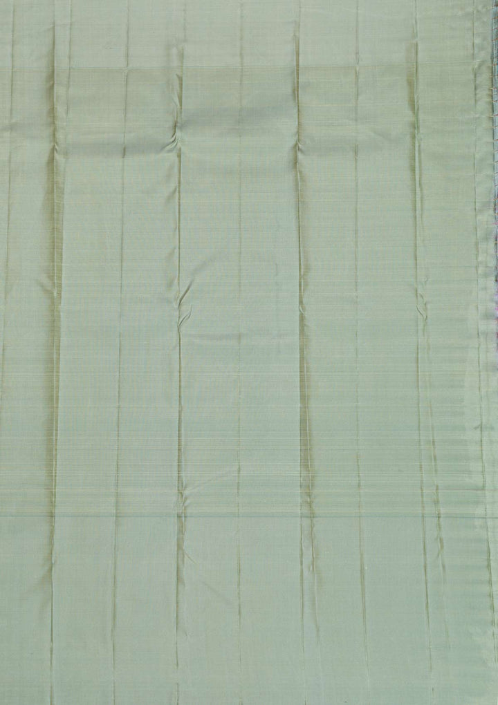 Rani Pink Silver Zariwork Kanjivaram Pure Silk Saree