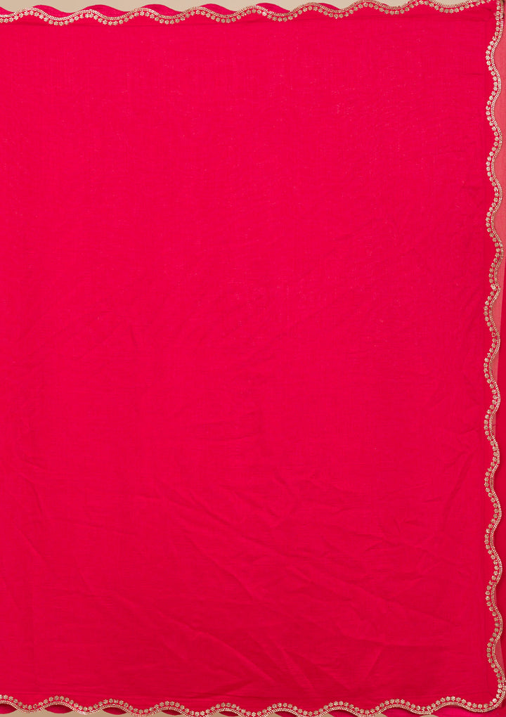 Rani Pink Stonework Art Silk Saree