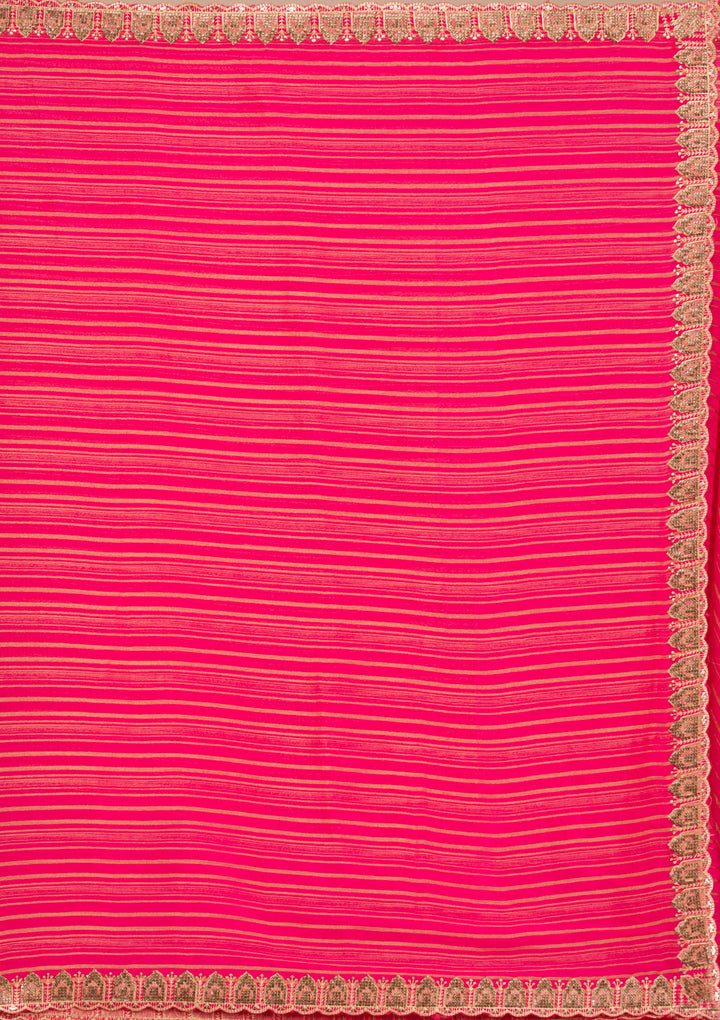 Rani Pink Stonework Georgette Saree