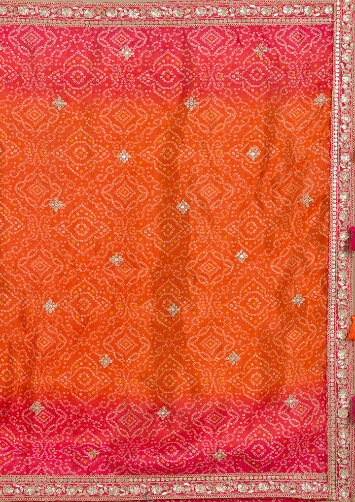 Rani Pink Stonework Semi Crepe Readymade Salwar Suit