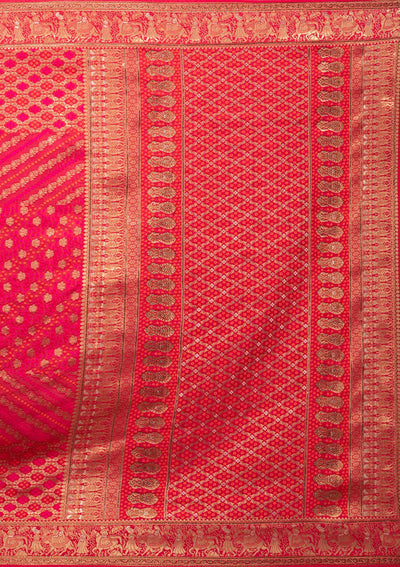 Rani Pink Swarovski Banarasi Saree