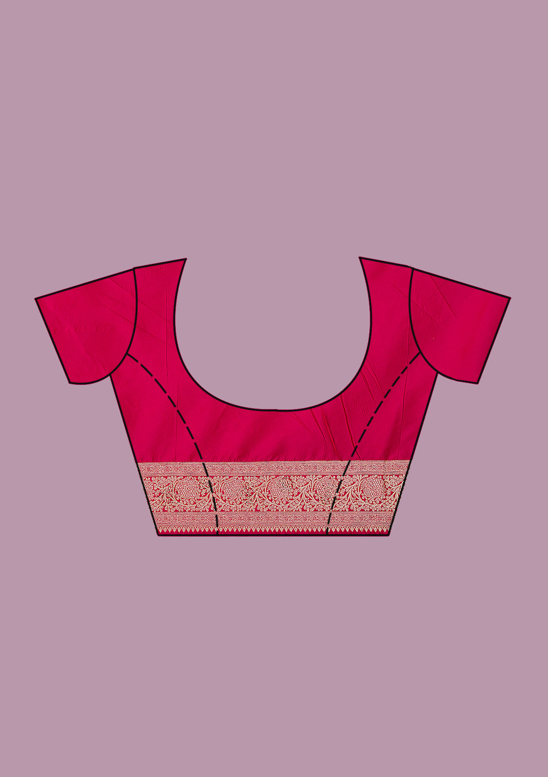 Rani Pink Swarovski Banarasi Saree