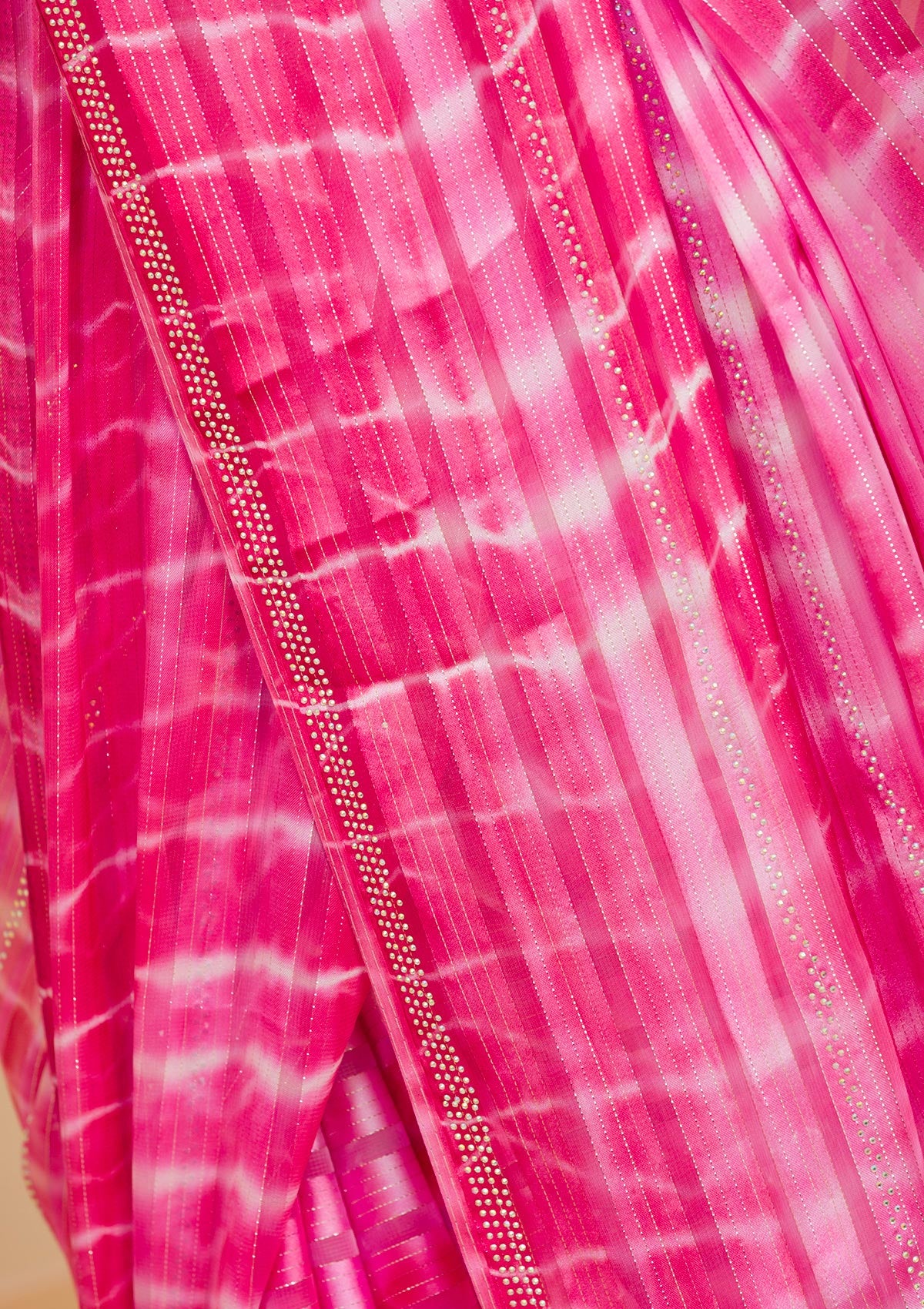 Rani Pink Swarovski Georgette Designer Saree