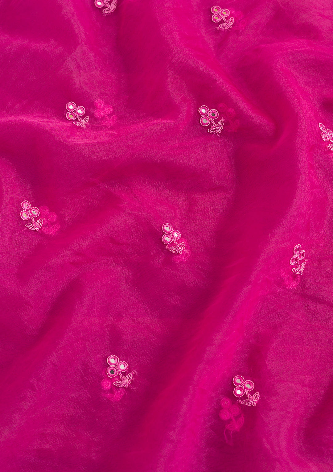 Rani Pink Threadwork Net Dupatta