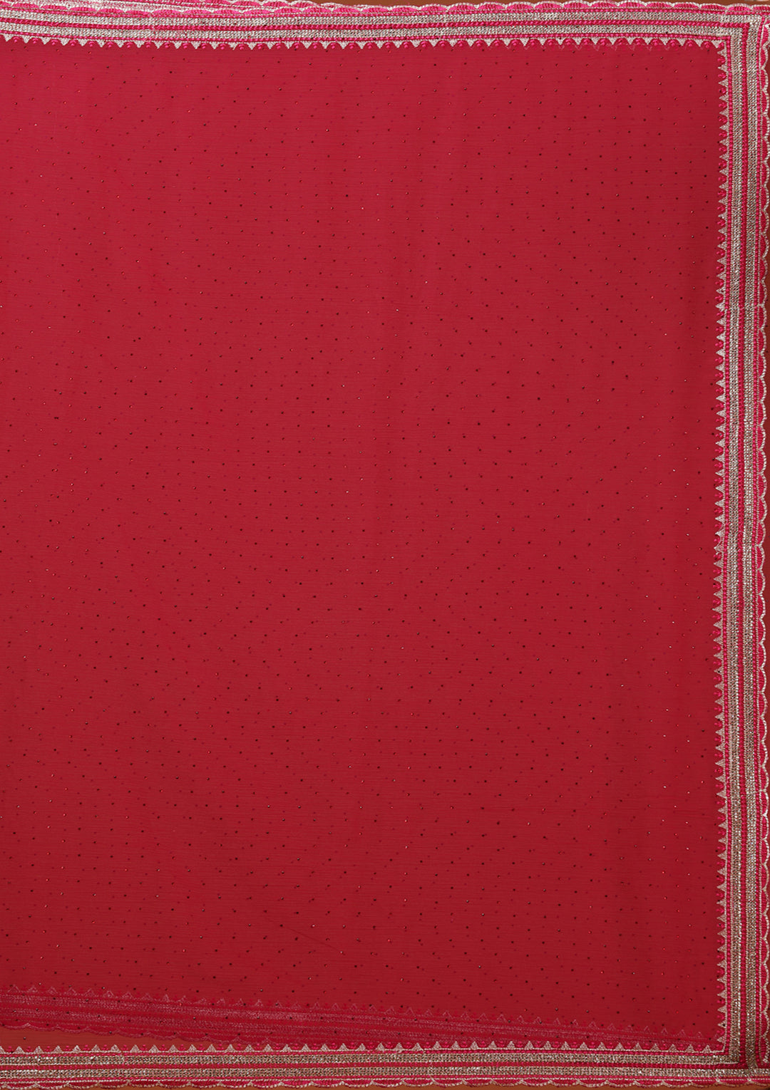 Rani Pink Threadwork Chiffon Saree