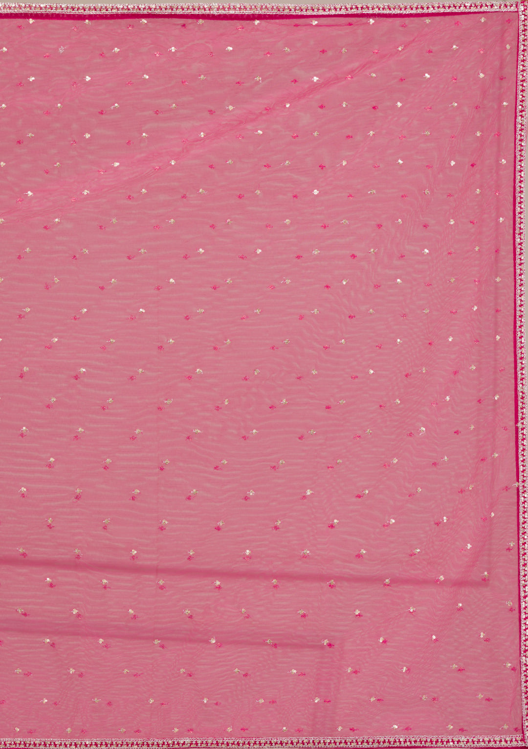 Rani Pink Threadwork Georgette Readymade Lehenga