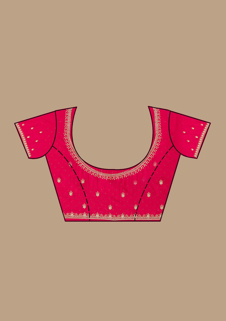 Rani Pink Threadwork Soft Silk Saree