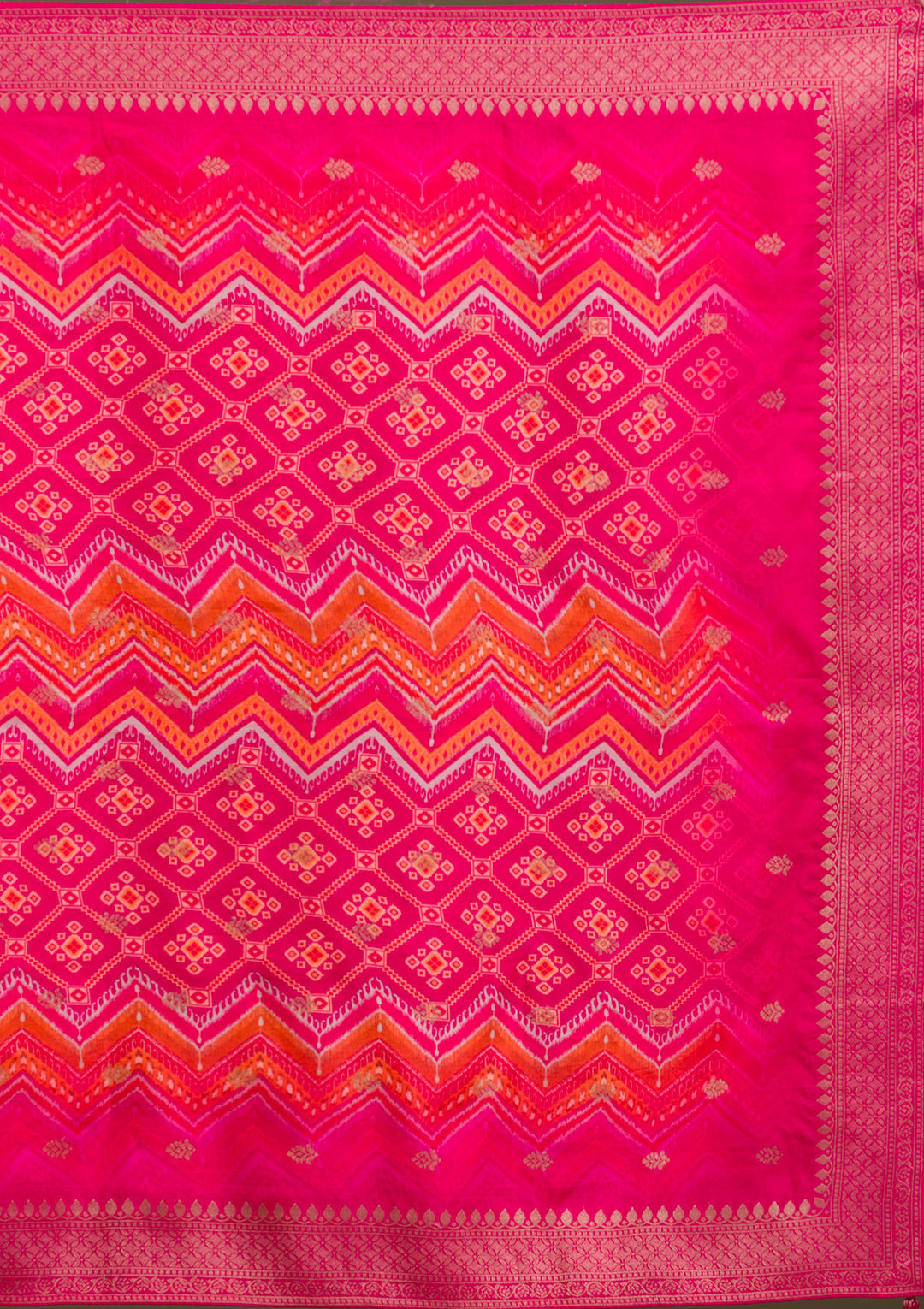 Rani Pink Zariwork Art Silk Readymade Salwar Suit