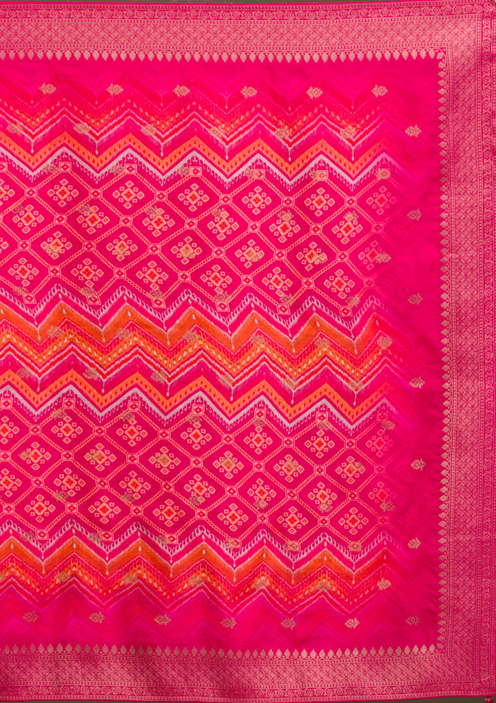 Rani Pink Zariwork Art Silk Readymade Salwar Suit