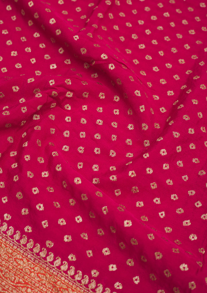 Rani Pink Zariwork Art Silk Saree