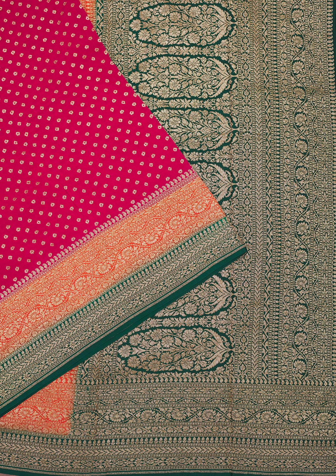 Rani Pink Zariwork Art Silk Saree