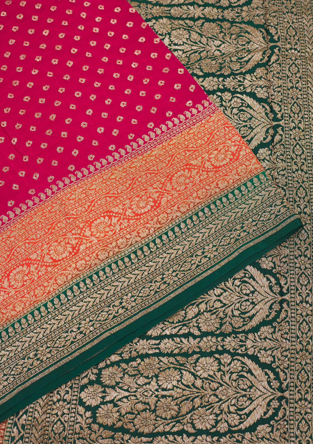 Rani Pink Zariwork Art Silk Saree