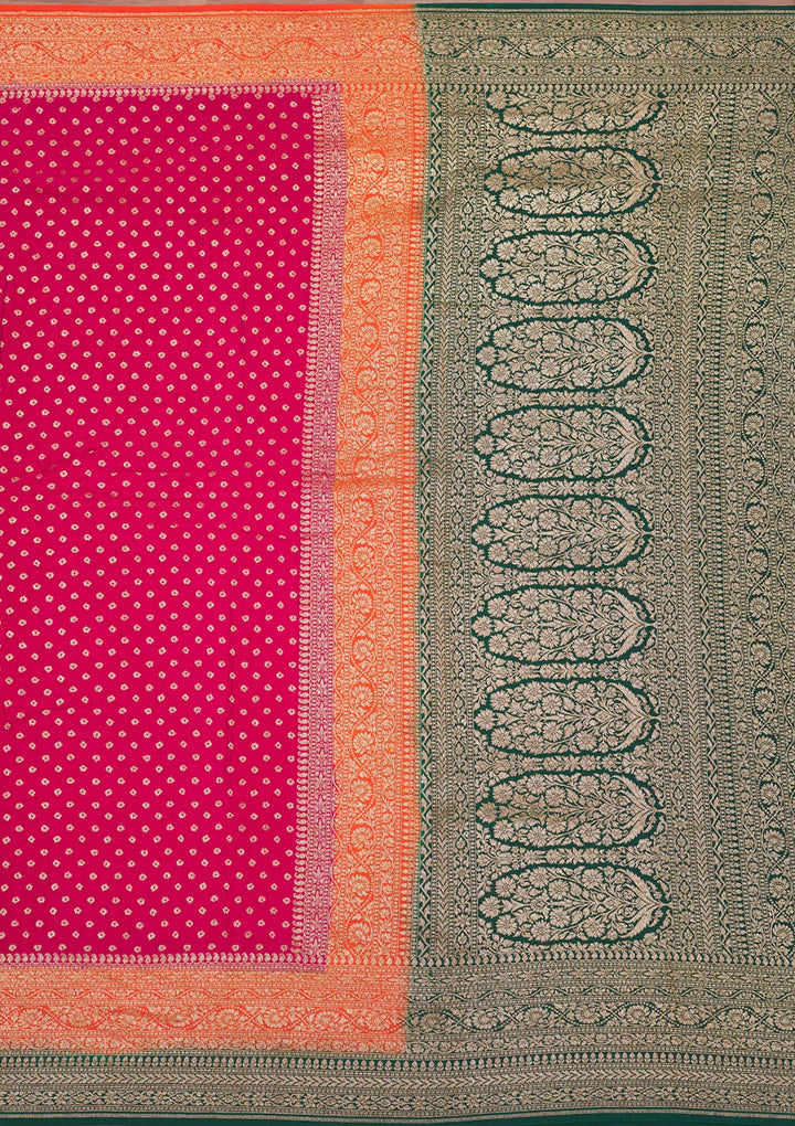 Rani Pink Zariwork Art Silk Saree