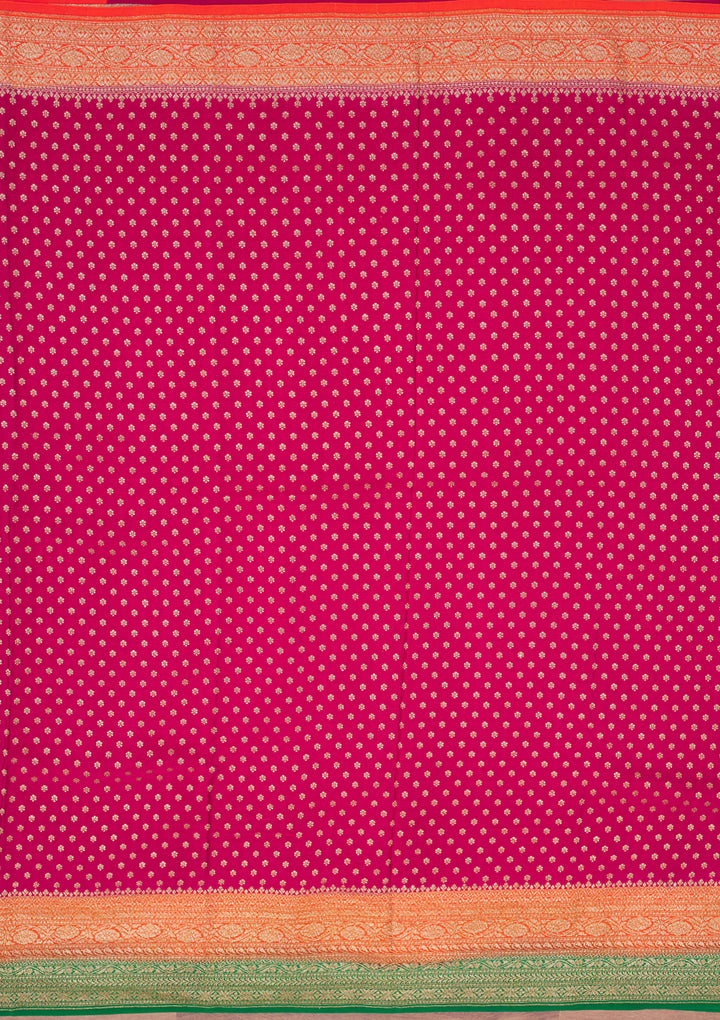 Rani Pink Zariwork Art Silk Saree