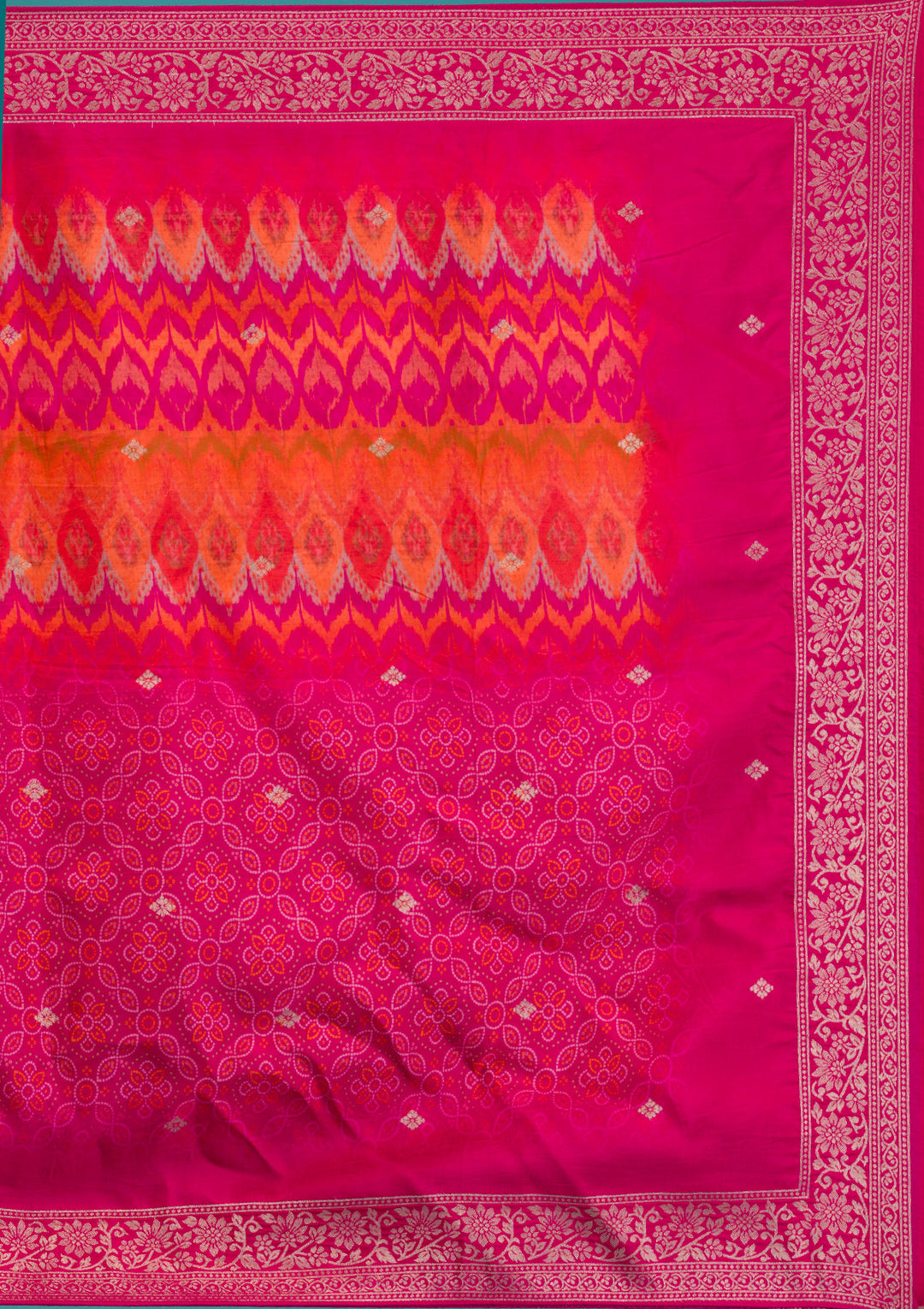 Rani Pink Zariwork Banarasi Readymade Salwar Suit