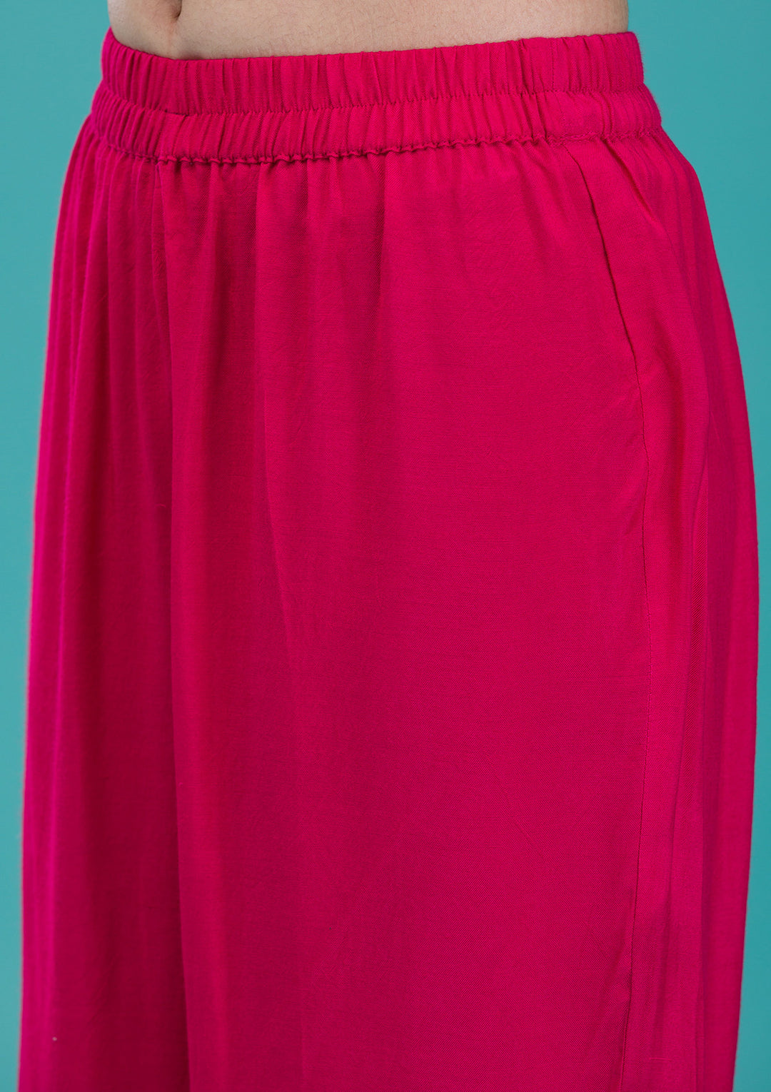 Rani Pink Zariwork Banarasi Readymade Salwar Suit