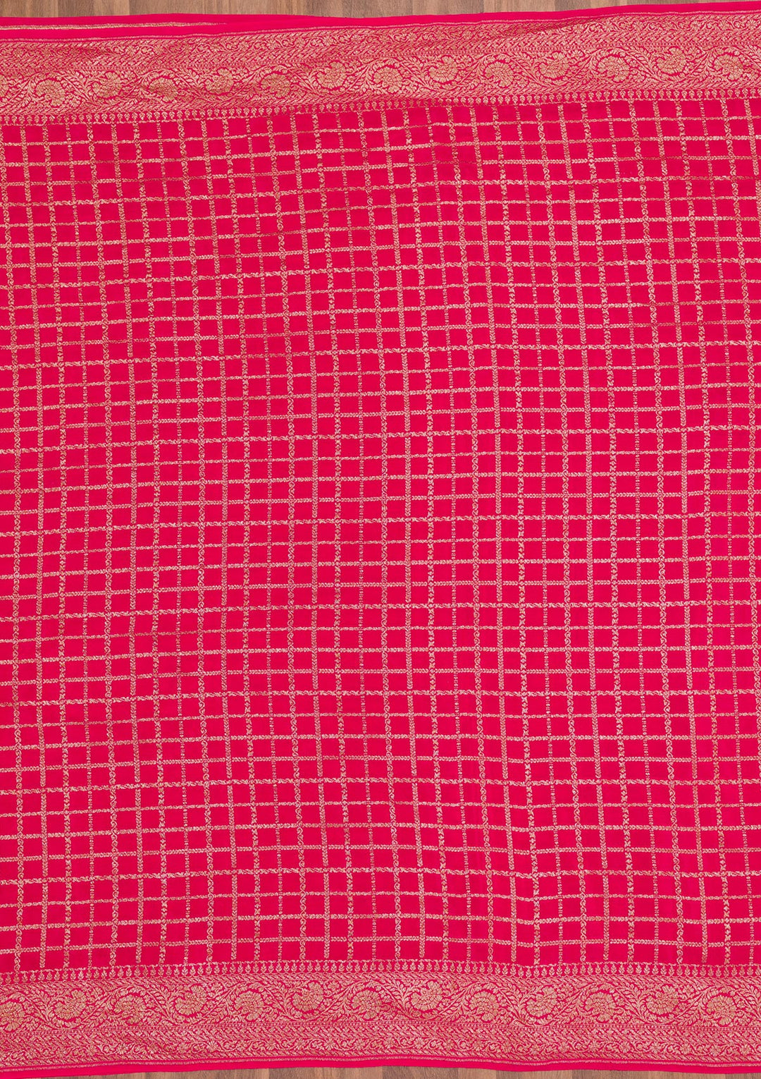 Rani Pink Zariwork Banarasi Pure Silk Saree
