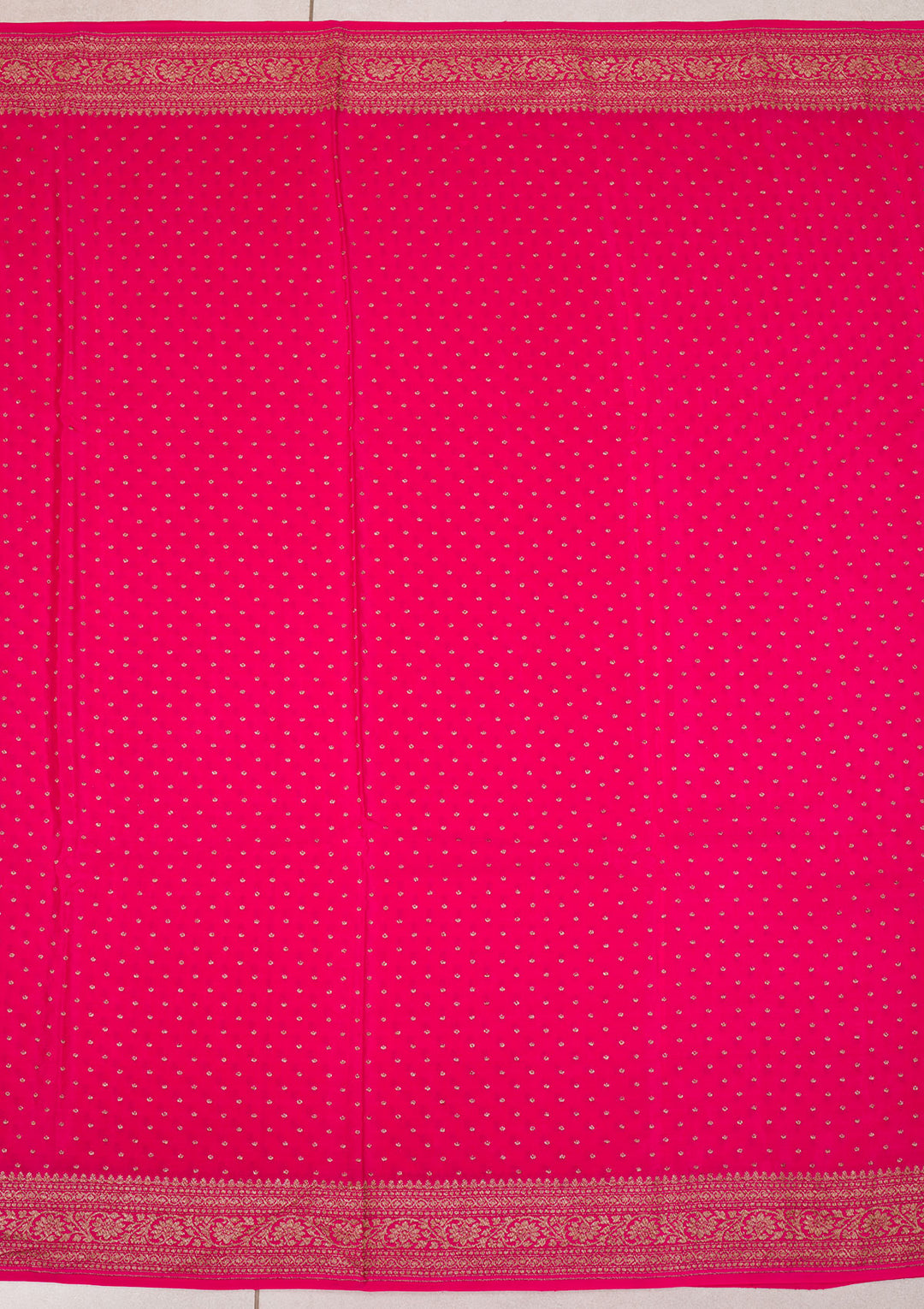 Rani Pink Zariwork Banarasi Silk Saree