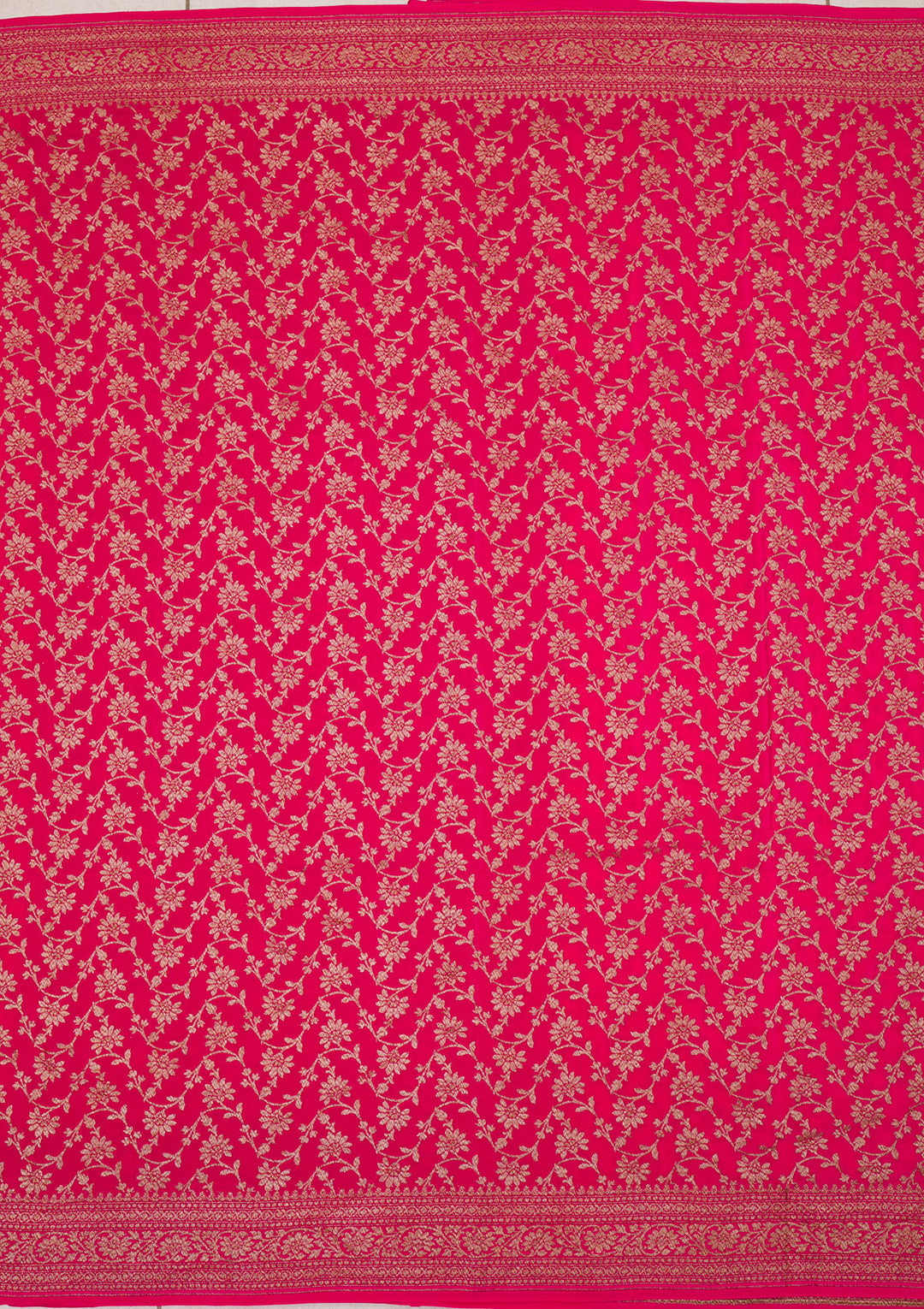 Rani Pink Zariwork Banarasi Silk Saree