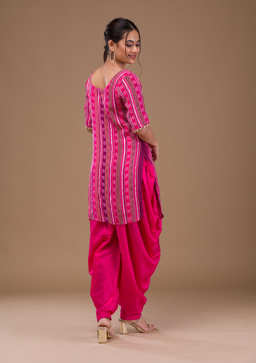 Rani Pink Zariwork  Readymade Salwar Suit