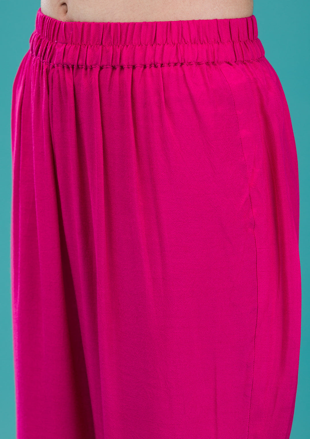 Rani Pink Zariwork Crepe Readymade Anarkali Suit
