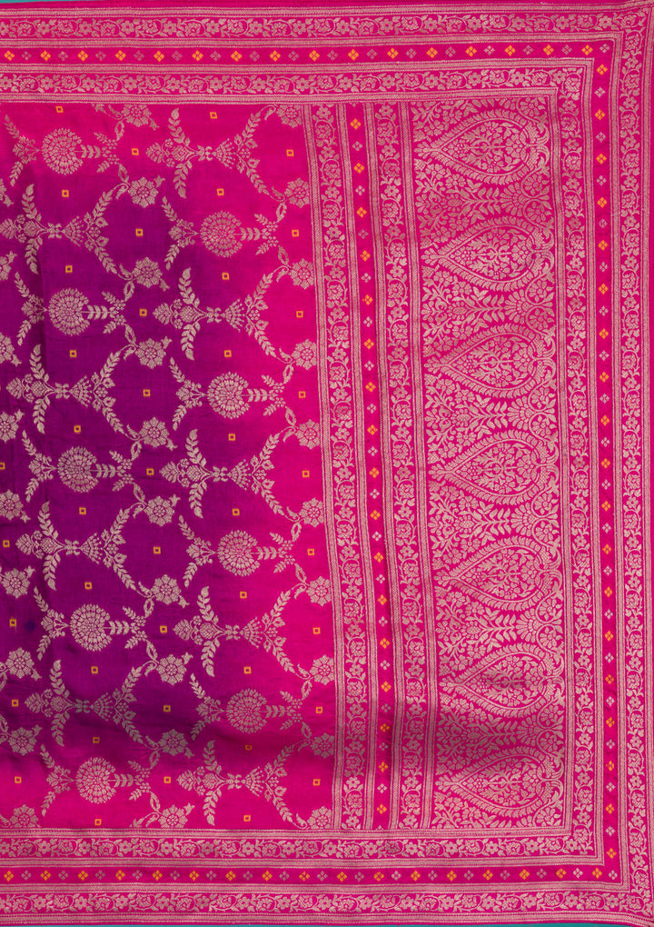 Rani Pink Zariwork Crepe Readymade Anarkali Suit