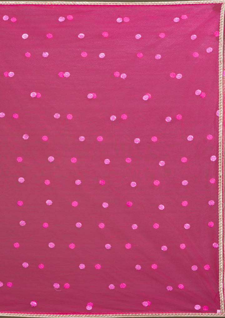 Rani Pink Zariwork Georgette Readymade Salwar Suit