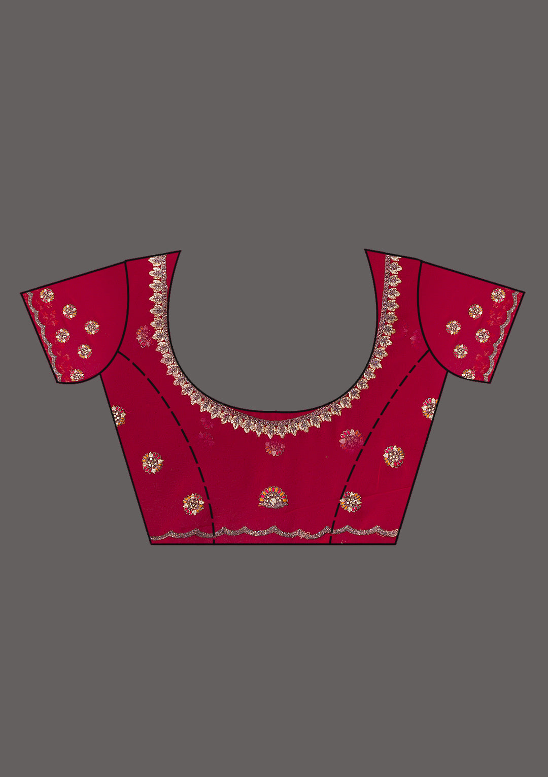 Rani Pink Zariwork Georgette Saree
