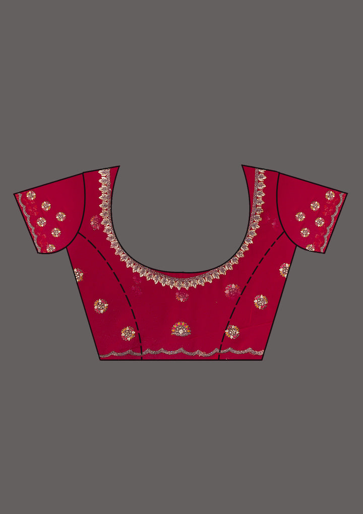 Rani Pink Zariwork Georgette Saree