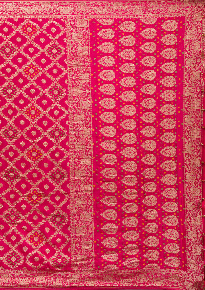 Rani Pink Zariwork Georgette Saree
