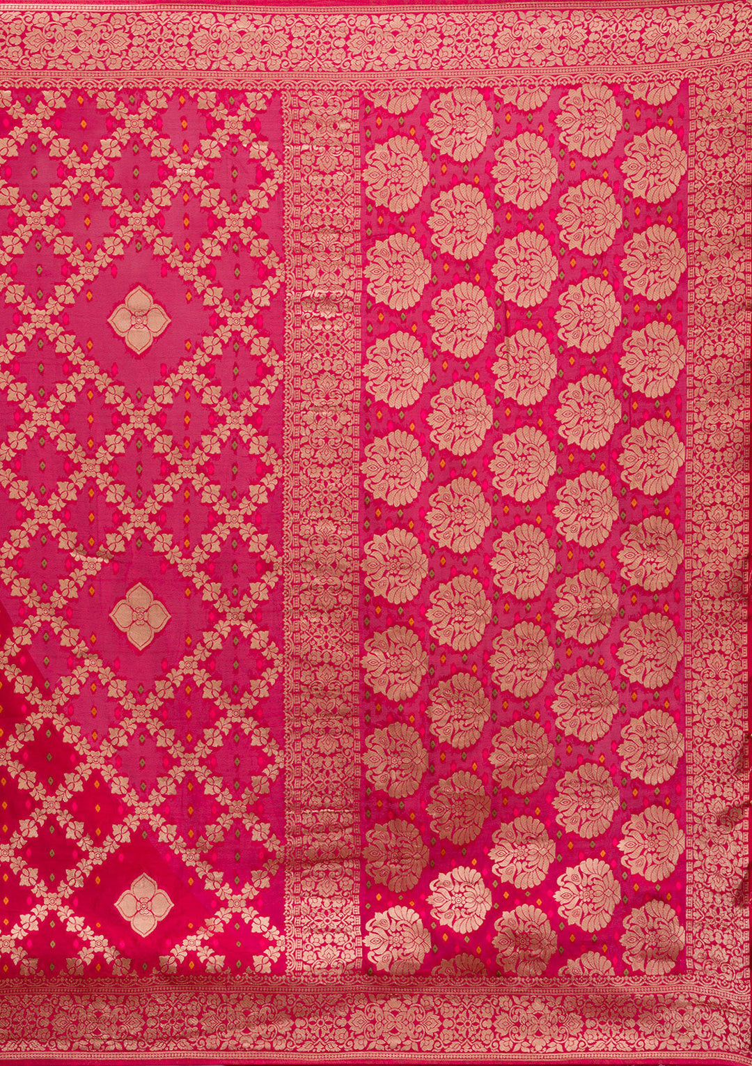 Rani Pink Zariwork Georgette Saree